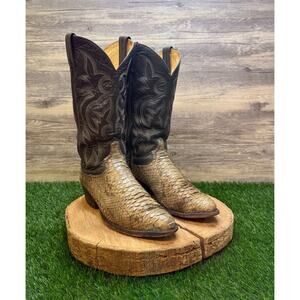 Tony Lama Men - Size 9D - Vintage Gray Snake Cowboy Boots Style 8702